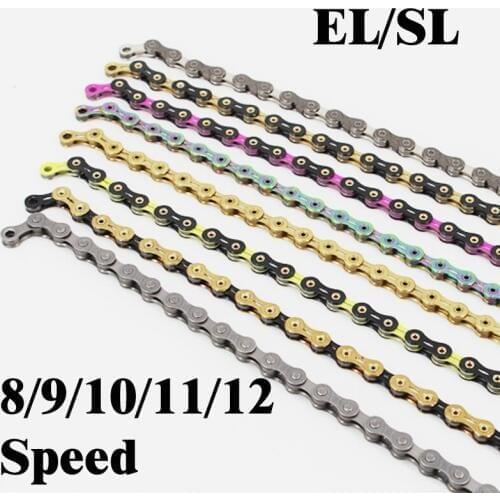 8/9/10/11/12 speed road mtb mountain bike bicycle chains 8s 9el 10SL 11SL X10SL X10EL 12SL 116Links Chain Gold 10/11/12 Speed