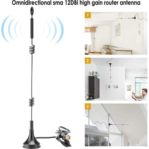 12DBi High Gain 2.4/5GHZ Dual-band Omnidirectional WIFI Router Double Helix Antenna (3 Meters)