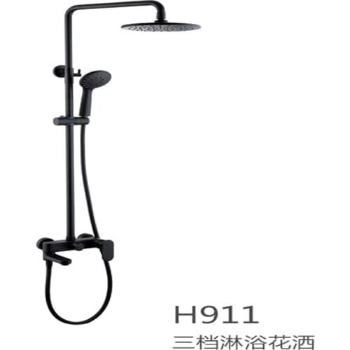 KASG-H911 Craft mattle black paint Shower Set 8'inch Shower Head ABS Handhold Shower-Faucet Thermostatic