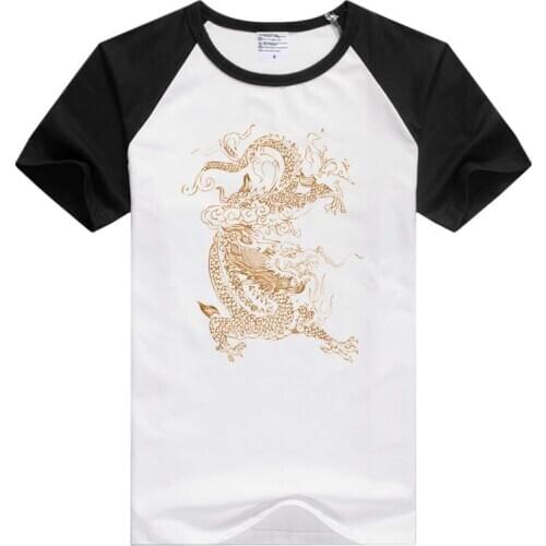 Chinese Dragon Golden Dragon short sleeve casual Men Women T-shirt Comfortable Tshirt Cool Print Tops Fashion tee AN456