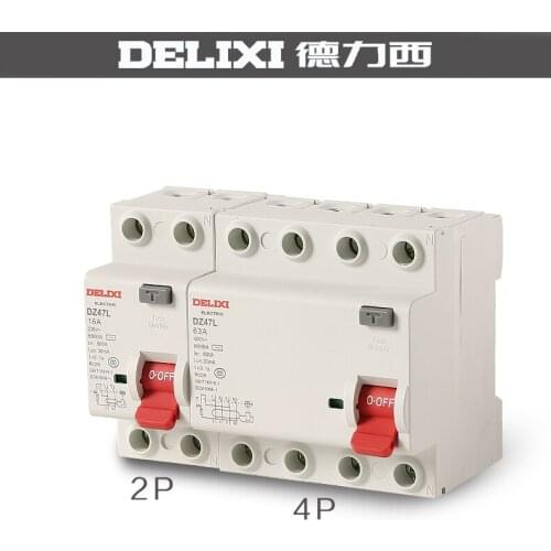 DELIXI Mini Leakage Protector CDL7 2P 63A Leakage Protection Switch Circuit Breaker DZ47L