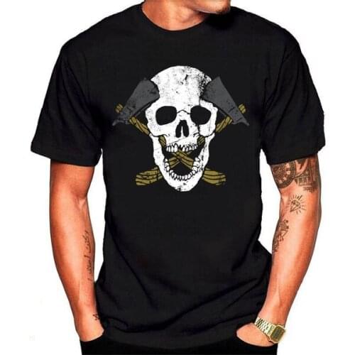 Mens Skull Axe Printed T Shirt Summer Tee Shirts Plus Size Mens T-shirt Ideal Christmas Gift