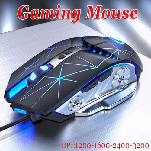 Mechanical Gaming Mouse 7 Button 3200dpi Wired 1.4m USB Mice Ergonomic Glowing Backlit Mouse for PC Gamer Competitive Mouse