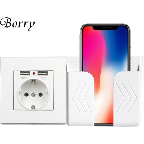 Wall mounted electronic plug EU standard socket with dual home usb plug, car usb charging with usb 86mm * 86mm