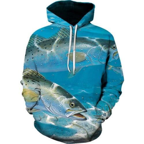 3D Printing Bass Trout Fishing Clothing Autumn Winter Hooded Jacket Sea Rock Lure Fishing Clothes Short sleeve Tshirt Clothing