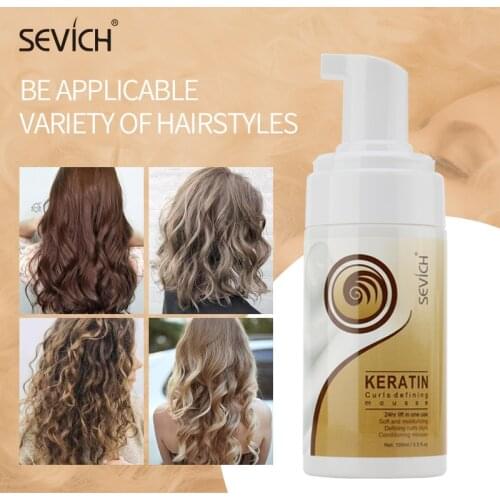 Sevich 100ml Hair Foam Mousse Anti-Frizz Fixative Strong Hold Hair Mousse Curly Hair Mousse Styling Define Curly Hair Finishing