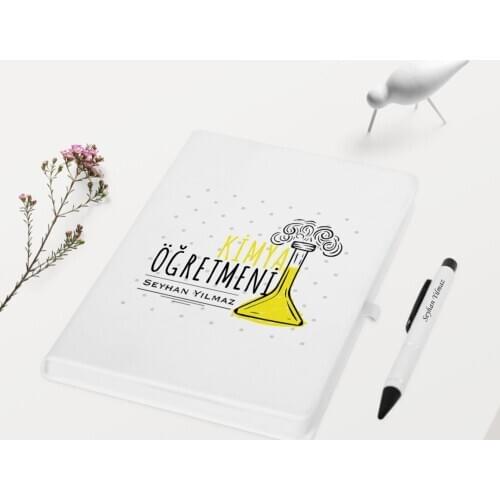 Personalized Chemistry Teacher Themed White Notebook Pen Gift Set-5