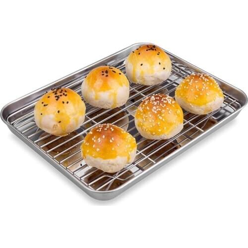 Toaster Oven Tray and Rack Set with Cooling Rack Dishwasher Safe