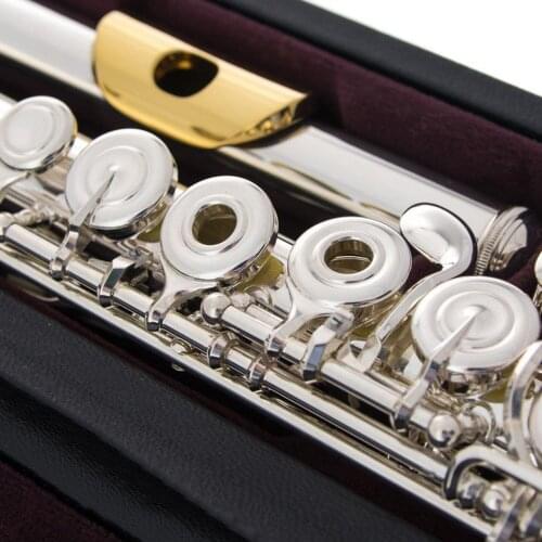 Music Fancier Club Professional Flute 271 Silver Plated Flute Gold Plated Lip Plate B Leg Open Close Holes 17 E Key