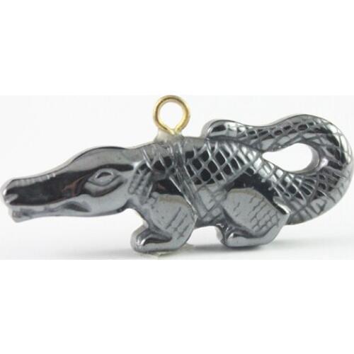 Hot sale fashion hematite crocodile pendant accessories diy accessories HP1019
