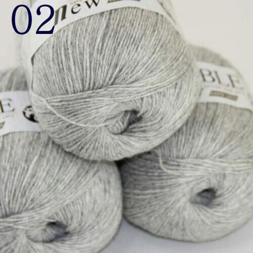Sale Super Soft Pure 3X50gr Sable Cashmere Wrap Shawls Hand Knitting Wool Crochet Gray 243-02-3