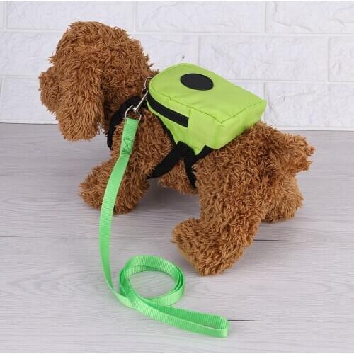 S/L Pet Backpack Small Dog Pet Backpack Snack Storage Bag Harness with Lead Leash