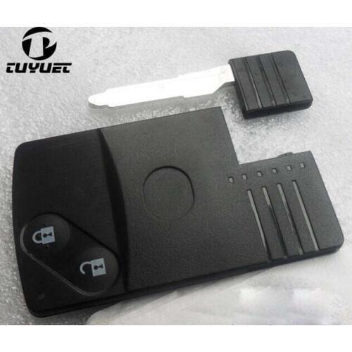 With Uncut Key Blade Car Key Blanks for Mazda 2 Buttons Smart Card Remote Blank Key Shell