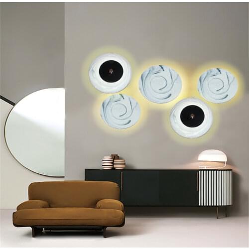 Modern disc lamp LED ceiling lamp villa interior lighting restaurant creative lamp living room wall lamp bedroom bedside lamp