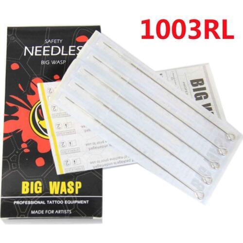 BIGWASP Premium Quality Tattoo Needles 3 Round Liner (3RL) Disposable & Sterilized - 50pcs/box
