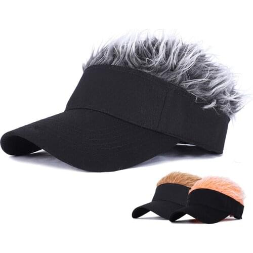 Street Trend Baseball Cap Mens Wig Caps Visor Unisex Outdoor Sunshade Hats Mens Pointed Wig Cap Colorful Wig Decorated Caps