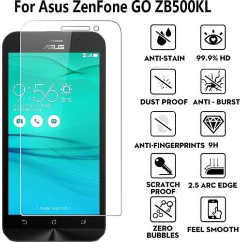 9H Tempered Glass for Asus ZenFone GO ZB500KL ZB500KG Protective Film Screen Protector cover On ZB 500KL 500KG X00AD X00BD