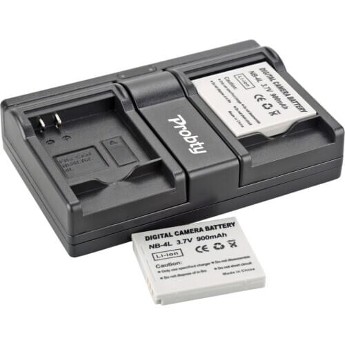 2Pcs Probty NB-4L NB 4L Battery + USB Dual Charger for Canon PowerShot SD200 SD300 SD400 SD430 SD450 SD600 SD630 SD750 SD780 IS