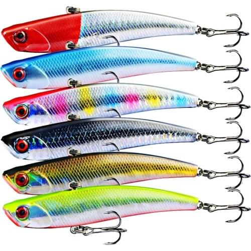 1pcs 9.5cm 23g Hard VIB Lures Fishing Minnow Bait Treble Hooks Sinking Crankbait Wobblers Fishing Tackle 3DEyes