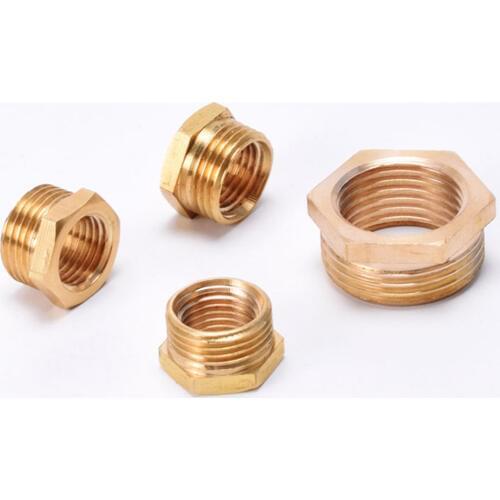1PC Brass Bushing Fill Core Joint Pipe Fitting 1/8" 1/4" 3/8" 1/2" 3/4" Female Screw to 1/4" 3/8" 1/2" 3/4" 1" BSP Male Thread