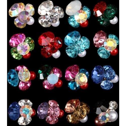 MAFANAILS 10PCS/Lot Nail Jewelry Crystal Rhinestone Big Diamond Pearl 3d Nail Decoration Rhinestone For Nail Polish #3597-3612