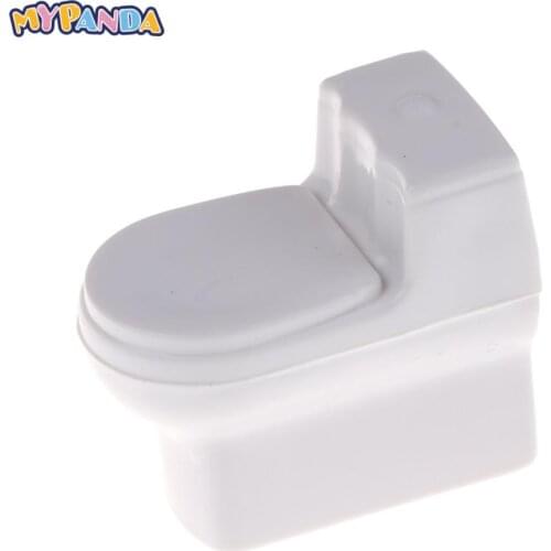 1X 1:20 New Modeling Toilet dollhouse Furniture White Simulation Bathroom Model Toy for Doll House Decoration