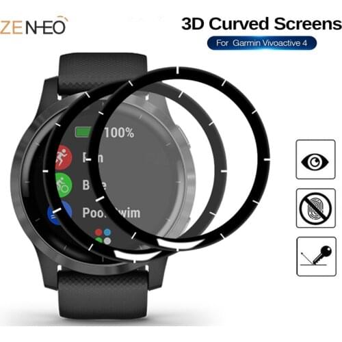 2pcs 3D Full Edge Soft Protective Film Cover Protection For Garmin vivoactive 4/Garmin Active Watch Smartwatch Screen Protector
