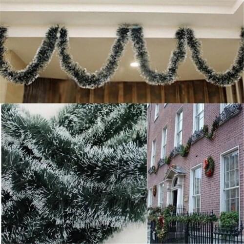 200 Cm Christmas Decoration Bar Top Ribbon Garland Christmas Tree Ornaments White Dark Green Rattan Party Supplies