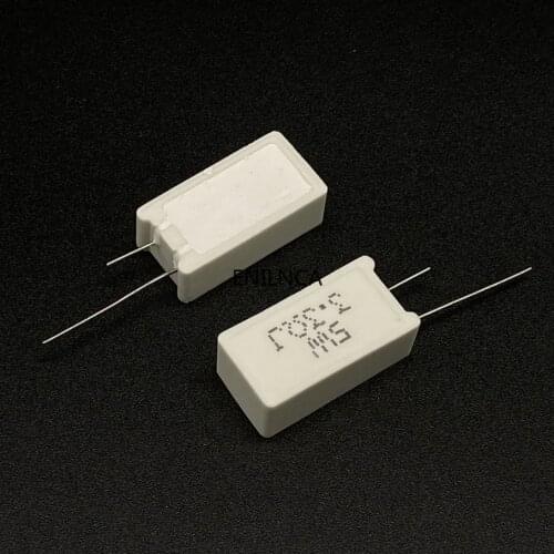 5Pcs RX27 RX2-5 Vertical Cement Resistor Resistance 5W 0.02R-150K Ohm Ceramic Copper Foot