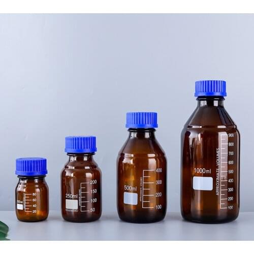 50ml-1000ml/brown Screw Cap Blue Screw Cap Glass Laboratory Reagent Bottle Medical Supplies Laboratory Glass Reagent Bottle