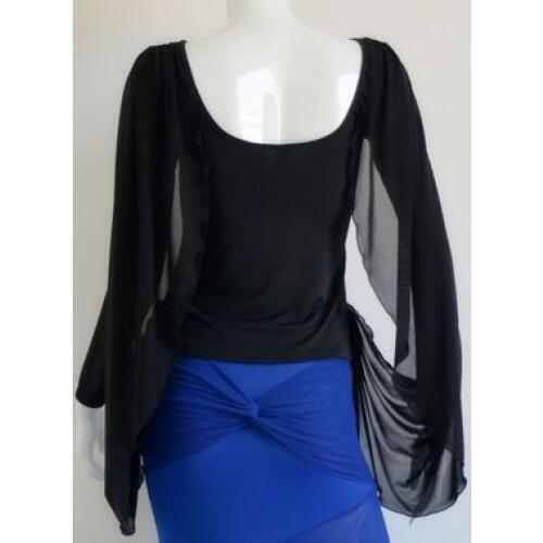 Ballroom dance modern dance floating sleeve bat sleeve blouse top round collar T12082 modern service practice