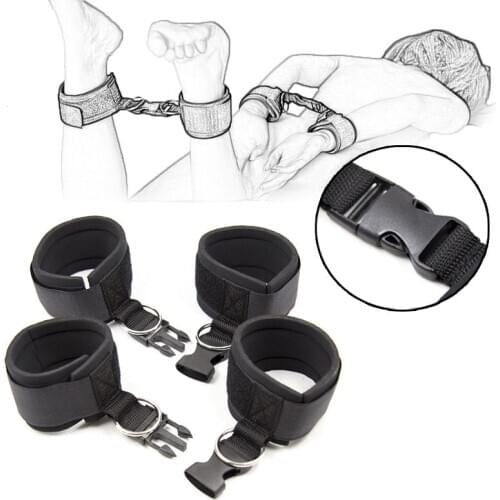 BDSM Bondage Restraint Handcuffs Neck Ankle BDSM Bondage Bedroom Flirting Slave Adult Erotic Sex Toys For Woman Couples Games