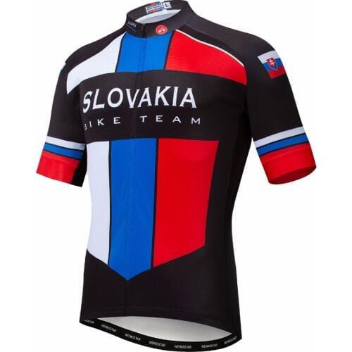 Slovakia 2019 cycling jersey Men Mountain Bike jersey MTB Bicycle Shirts Short sleeve Team Road Tops Summer Colombia Russia Blue