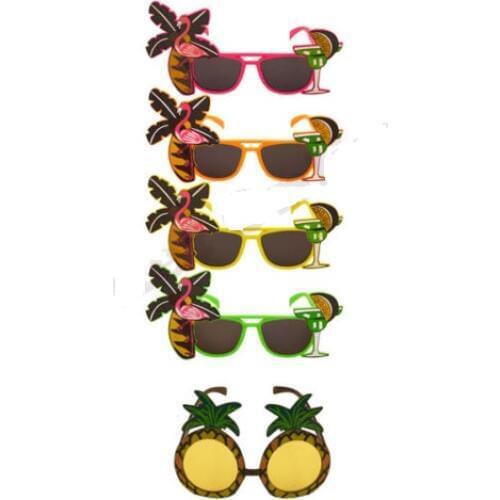 Hawaiian Novelty Glasses Tropical Hula Beach Party Sunglasses Pineapple Flamingo Goggles Hen Night Stage Fancy Dress eyewear