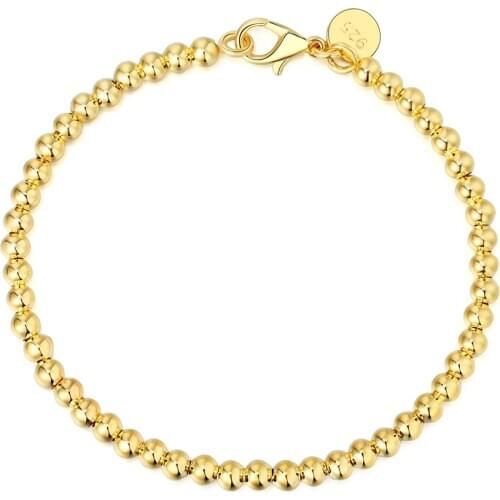 Hot Sale 4MM Gold Rose Gold Silver Color Bead Chain Bracelet Fashion Woman Charm Bracelet Party Jewelry Best Gift drop shipping