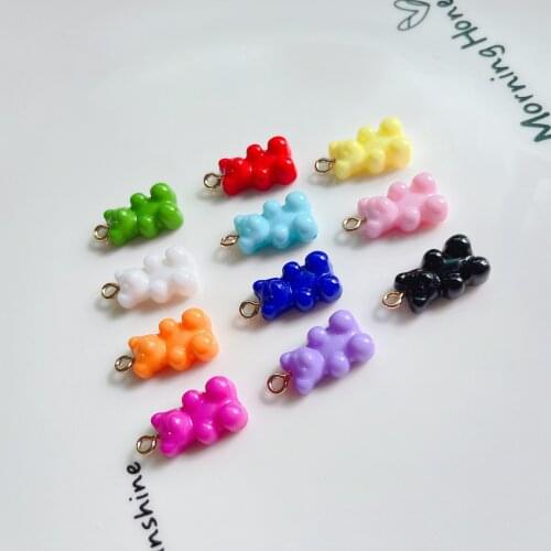 HECHENG,Buy 10pcs save 50%off, Lovely Candy Color DIY Little Bear Pendant,Handmade Necklace for Women Girl Accessories,wholesale