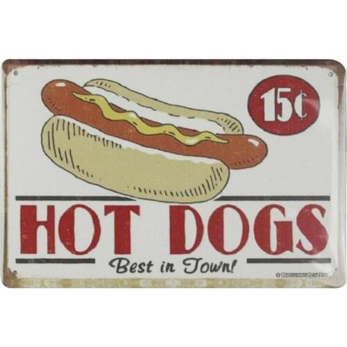 Hot Dogs best in town tin metal sign wall pieces for living room
