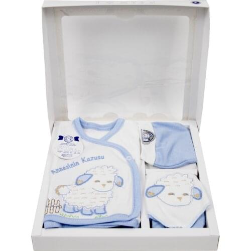 Newborn Baby Boy Outfits Set Kids Clothing Real Cotton Infant Care Products Body Suit Shirt Pants Hat 5 Pieces Origin Turkey