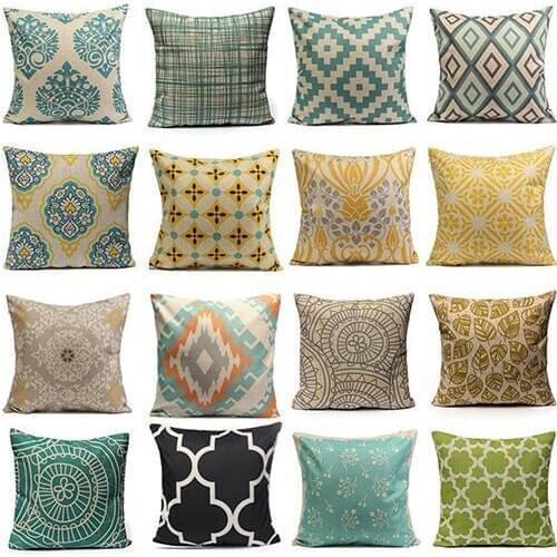 Classic Geometric Pattern 45cm Square Pillowcase Living Room Decorative Throw Pillow Case Sofa Office Chair Car Seat Pillowslip