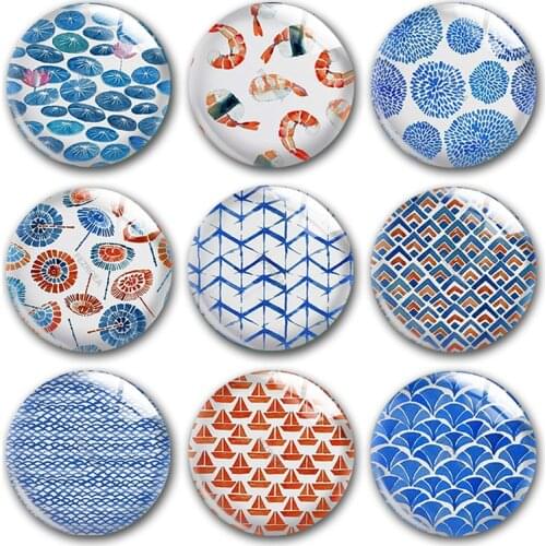 Handmade THAI inspired patterns summer Round photo glass cabochons demo flat back DIY collier jewlery Making findings accessory