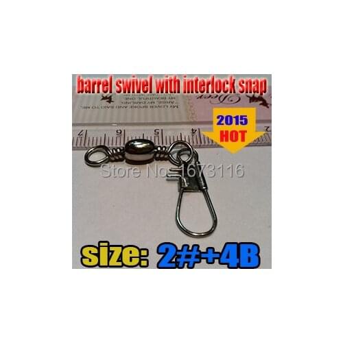 2015the best barrel swivel with snap Connector Solid Rings 2#+4B quantily 50pcs