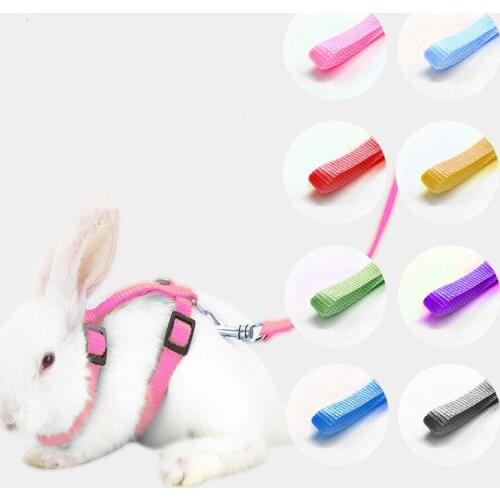 Small Pet Bunny Rope Chain Walking Rabbit Rope Retractable Chest Harness Toy Rabbit Traction Rope