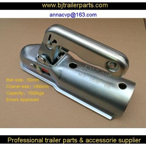 EMARK Approved EUROPEAN STYLE DRESSE STEEL TRAILER HITCH COUPLING coupler To Suit ROUND 60mm Draw Bar 1500kgs, TRAILER PARTS