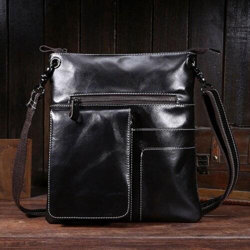 BULLCAPTAIN Men Business Cross Body High Quality First layer Cowhide Single Shoulder Bag Vintage Messenger Bags Briefcase