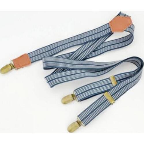 Mens real leather suspenders casual Fashion braces High quality leather suspenders Adjustable 3 clip Belt Strap 12pcs