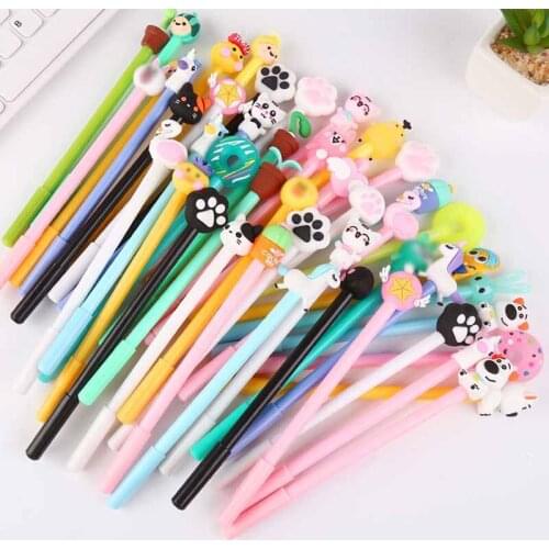 50pcs /lot Office Stationery Student Pen Cartoon Animal Gel Pens Set Korean Cute Writing Tool Multiple Styles Sent Random