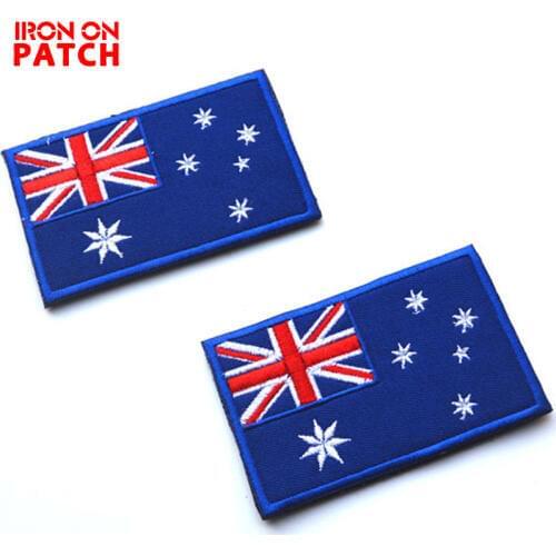 National Flag Of Australia Embroidered Tactical Patch Hook& Loop Embroidery Badges Fabric Military DIY Badges For Clothes PATCH