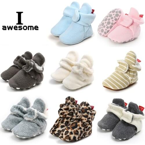 2021 Newborn Baby Socks Shoes Boy Girl Star Toddler First Walkers Booties Cotton Comfort Soft Anti-slip Warm Infant Crib Shoes