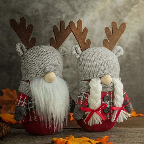 New Elk Faceless Christmas Doll Creative Christmas Gift for Kid Gnome Santa Plush Toys Doll Home Ornaments Decoration