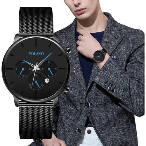 2020 NEW Watch Analog Quartz Sport Watch Mens Watches Top Brand Luxury Clock Gift Synthetic Mesh Belt Masculino Relo